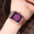 Fashion GUOU 8162 Top Brand  Steel No Fade Hardlex Rectangle Quartz Wristwatches Wrist Watch for Women Female Girls
