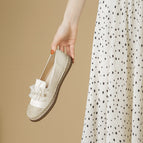 Fisherman's shoes women's spring and summer 2022 new lace pearl fisherman shoes women's grass woven shoes women's slip-on shoes 663-7