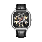 Automatic Mechanical men's Watch Student Watch Fashion Square Men's casual Waterproof Watch K-2163A