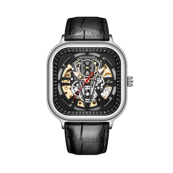 Automatic Mechanical men's Watch Student Watch Fashion Square Men's casual Waterproof Watch K-2163A