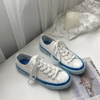 Cream blue canvas shoes student men and women couple shoes 2021 new Korean casual sports walking shoes 243