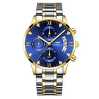 OLMECA Mens Watches Top Brand Luxury Chronograph Watches Full Steel Casual Quartz Watch Fashion Waterproof Business Wristwatch