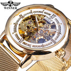New Winner Men's Fashion Casual Hollow Mechanical Movement Automatic Mechanical men Watch SLZg79