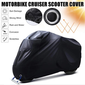 190T Black Sun Protection Cover Tarpaulins Waterproof Cloth With Holes For Motorcycle Electric Bicycle Scooter-BLACK