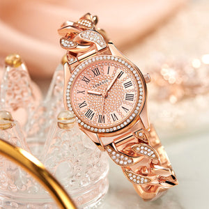 PINTIME Simple Fashion Business Watch European Light Luxury Minority Women's Bracelet Diamond Quartz Watch 1555