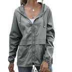 Exdeal Women's zipper Hoodie lightweight outdoor walking raincoat jacket waterproof for women