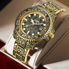 ONOLA ON3830 Retro fashion men's gold watch new steel waterproof men's quartz watch