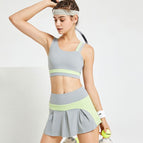 Tennis Skirt Sports Suit Women's Summer Breathable One-Piece Yoga Clothes Anti-Exposure Running Fitness Suit Skirt ENY170