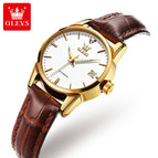 2022 OLEVS Women's Watch Automatic Mechanical Watch Luminous Waterproof Watch Ladies Fashion Leather Quartz lady casual Watch 6629