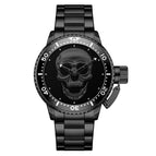 WWOOR Steel Belt Skull Watch Quartz round Dial Fashion Trending Waterproof Men's Watch 8835-2