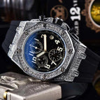 Watch for men New Diamond Quartz Watch Vintage Engraving Six-Pin Multi-Functional Leisure Watch 1012