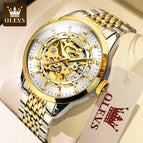 OLEVS men's Watch Automatic Mechanical fashion Watch Skeleton business Men's casual  Watch 9920TS