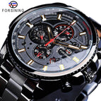 Forsining Men's Automatic Mechanical Steel Belt Watch Luxury Top Brand Men Watches Male Luminous Wristwatch Waterproof Clock for Men