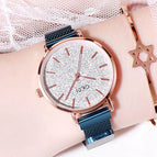 GEDI 12000 Starry Sky Women Fashion Casual Watch Elegant Luxury Stainless Steel Magnetic Strap Waterproof Ladies Diamond Rhinestone Analog Quartz Wristwatch