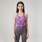 Romantic Sports Vest Women's Yoga Bra Spring and Summer Abdominal Exercising Chest Pad Tops running fitness top HN128