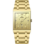 SWISH 0034 New rectangular men's fine steel band Japanese movement simple calendar quartz watch waterproof watch