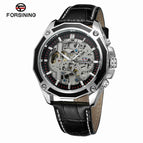 Forsining Waterproof Mechanical Watch Men's Fashion Casual Steel Belt Hollow Automatic Mechanical men Watch SLZe66