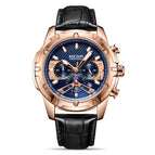 Megir Men's Watch Waterproof Multifunctional Timing Luminous Leather Sports Quartz Watch 2102