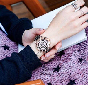 GUOU 6605 Fashion Women's Watches 2018 Ladies Watches For Women Watch Women Rotating Dial Leather Watch