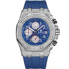KIMSDUN Gypsophila watch men's diamond multi-function three-eye chronograph waterproof quartz watch men's watch K-1225B