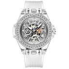 KIMSDUN transparent fashion watch men and women couple watch waterproof silicone calendar quartz watch K-1980B