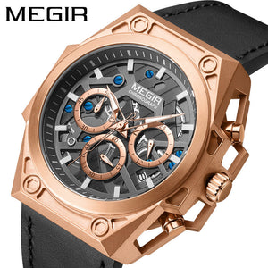 Megir men's watch stainless case multi-functional fashion watch timing waterproof sports quartz watch 4220