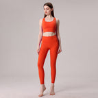 New yoga suit Cross Shoulder Strap Beautiful Back Tank-Top Yoga Clothes Women's Skinny Running fitness Sports Two-Piece set TZ-230322