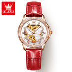 OLEVS Women's watch Automatic Mechanical Watch office lady fashion elegant butterfly women's casual Watch 6622