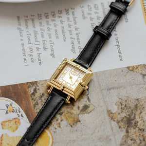 Skhl time and space corridor watch women's retro style new leather small square watch watch women's Watch 3591