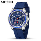 Megir Men's Watch Multifunctional Chronograph Waterproof Large Dial Sports Watch 8105