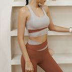 Yoga suits summer sports bra vest high-intensity gathering bra fashion fitness running suit WXM167+CKM254