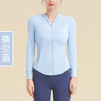 Spring and Summer Cool Feeling Sun Protection Sports Coat Women's Slim Fit Slimming Zipper Hoodie Running Quick-Drying Top MZ21