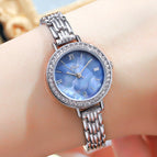 GEDI new watch women's light luxury fashion round quartz small green watch student Bracelet women waterproof watch 22001 steel