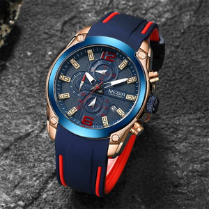 Megir Men's Watch Fashion Multi-Function Timing Waterproof Large Dial Quartz Sports Watch 2063
