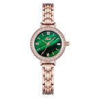 GEDI new watch women's light luxury fashion round quartz small green watch student Bracelet women waterproof watch 22001 steel
