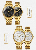 CHENXI couple watch full gold couple watch two needles and a half calendar men and women watches CX-069A