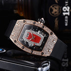 Women's watch Diamond-Encrusted Quartz Watch Barrel-Shaped Red Lip Series Fashion Watch in Stock 1615