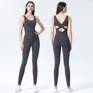 Professional yoga jumpsuit one piece running fitness dancing training set clothing 8258