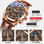 OLEVS watch multi-function sports three-eye six-pin chronograph watch waterproof luminous men's watch 2871