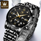 OLEVS watch for men multi-functional fashion three eyes waterproof business cusal quartz men watch 2858