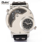 OULM Fashion Trend Men's Watch Two Time Outdoor Sports HP9591 White Shell