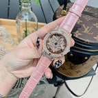 full diamond inlaid diamond rotary dial belt women's watch hollow transparent fashion women's watch feminine temperament five star