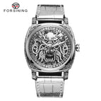 New Forsining Men's Fashion Casual Dragon Tiger Leopard Pirate Pattern Automatic Mechanical men business Watch SLZe255