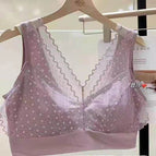 Plus size Beautiful back Bra women collection gathering top V-neck vest-style bra thin sports Bra 5790