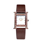 2023 New Arrival GUOU small women's watches trend simple temperament shell surface rhinestone leather belt casual watch