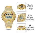 MISSFOX diamond multi-function fashion electronic watch high-end waterproof men's watch v304