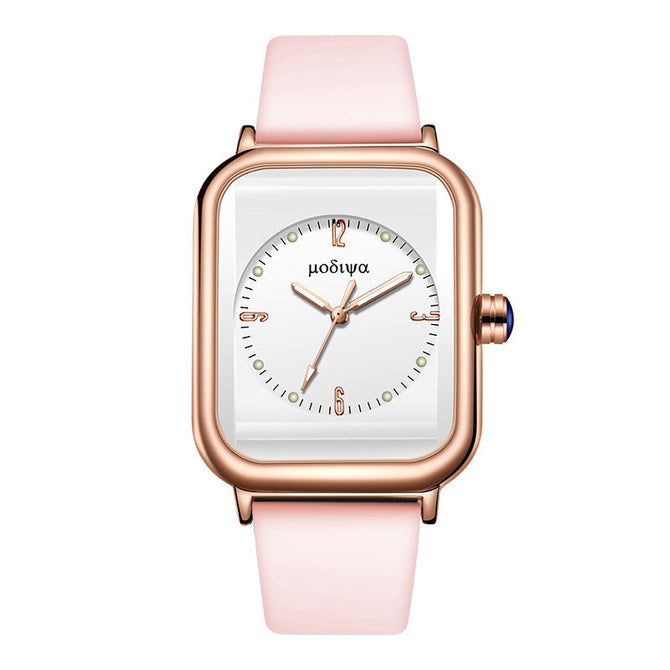 New arrival artistic luminous quartz watches women's net red fashion silicone small square watch women's watch