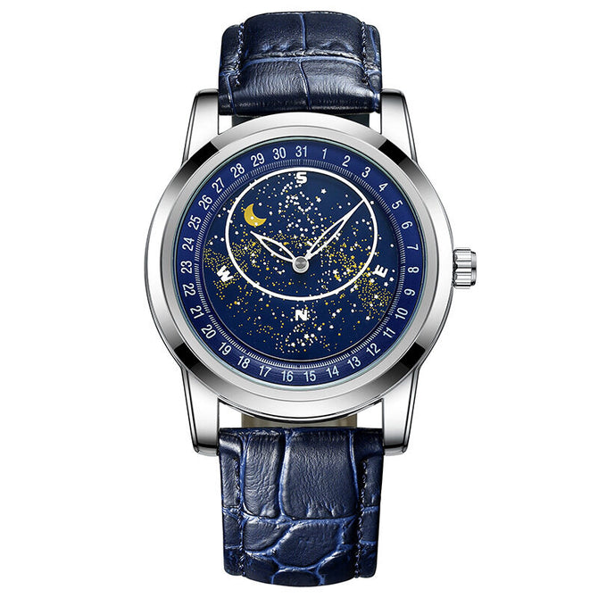 KIMSDUN Rotating starry sky dial watch men's fashion automatic mechanical watch waterproof luminous men's watch