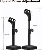 Desktop Microphone Stand Upgraded Adjustable Table Mic Stand with Mic Clip and Screw for Blue Yeti Snowball Spark Other Microphone