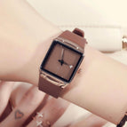 Guou 8161 Fashion Luxury Brand Unisex Men Womens Watches Square Dial Silicone Strap Golden Case Lady Dress Quartz Watch 8161